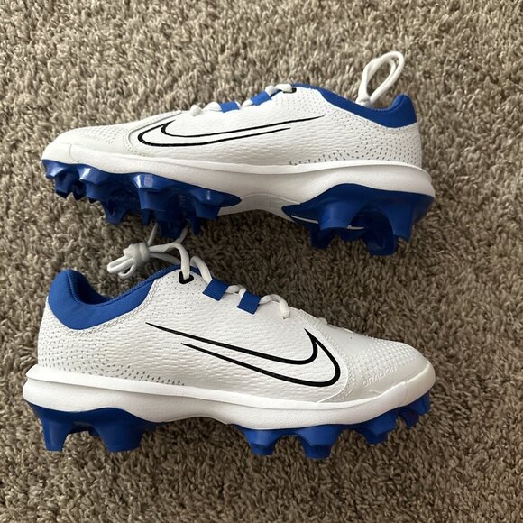 NWOB Nike Women Hyperdiamond 4 Pro MCS Softball Cleats Color: Royal/White Size 9 - Picture 6 of 11